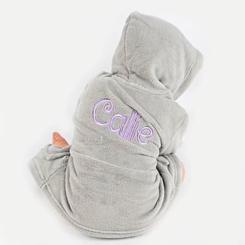 grey baby dressing gown