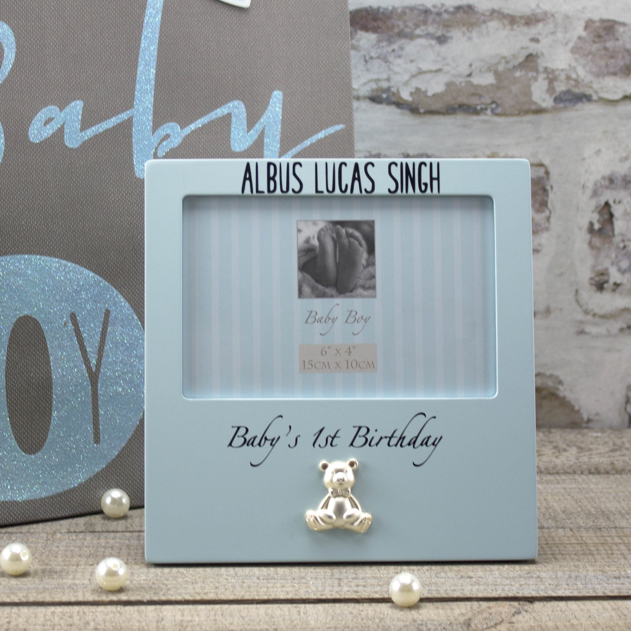 personalised-1st-birthday-frame-baby-boy-heavensent-baby-gifts