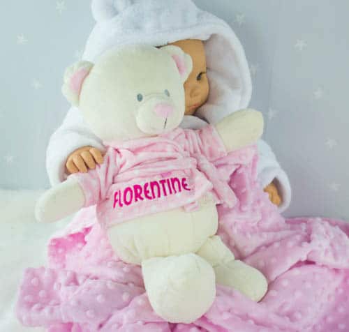 personalised baby girl teddy