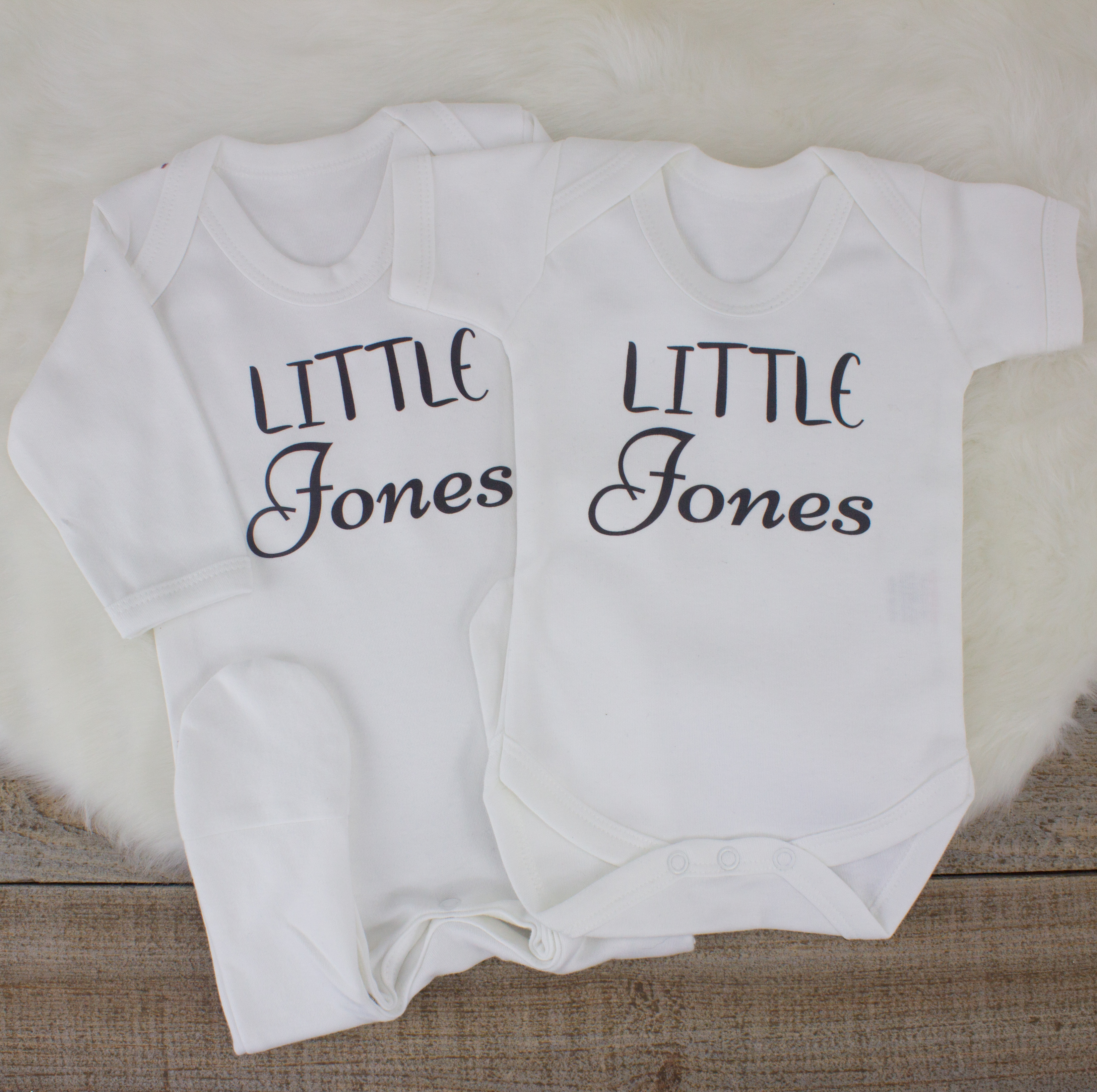 Personalised White Baby Shower Clothes Gift Set  Heavensent Baby Gifts