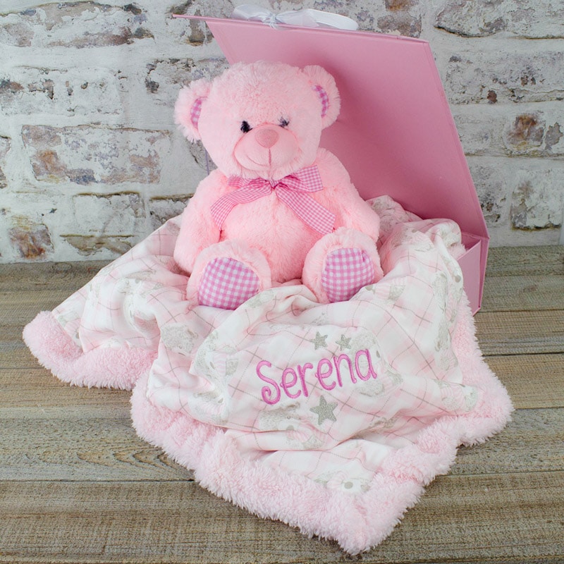 personalised baby girl teddy