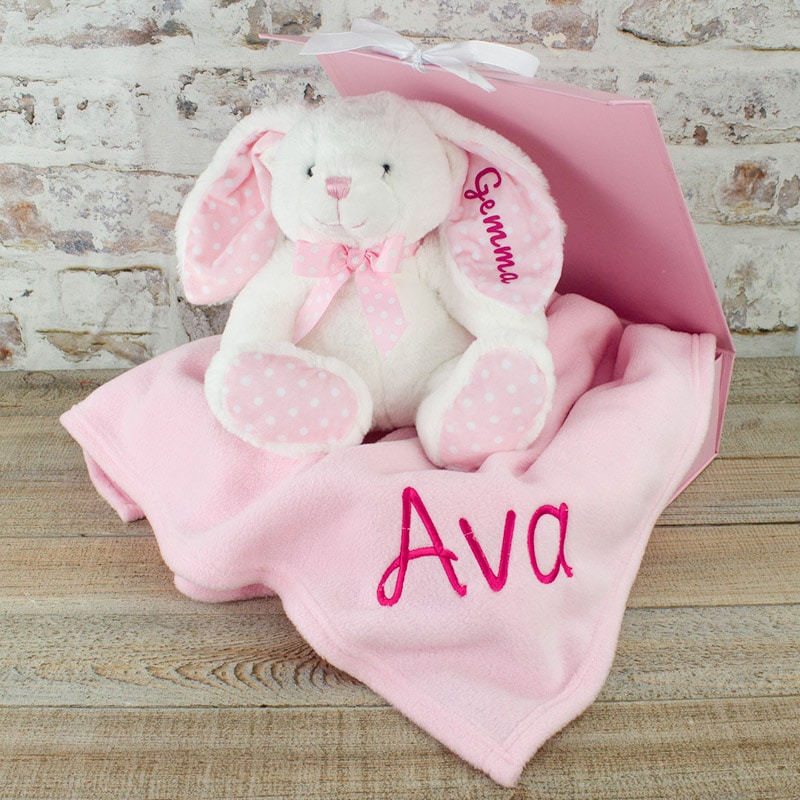 Personalised Baby Girl Bunny Rabbit Gift Set | Heavensent Baby Gifts