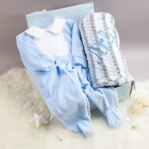 Personalised Baby Boy 'Essentials' Gift Basket - Heavensent Baby Gifts