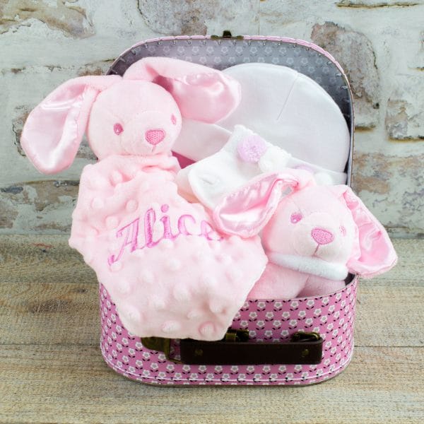 Personalised Baby Girl Bunny Rabbit Gift Box - Heavensent Baby Gifts