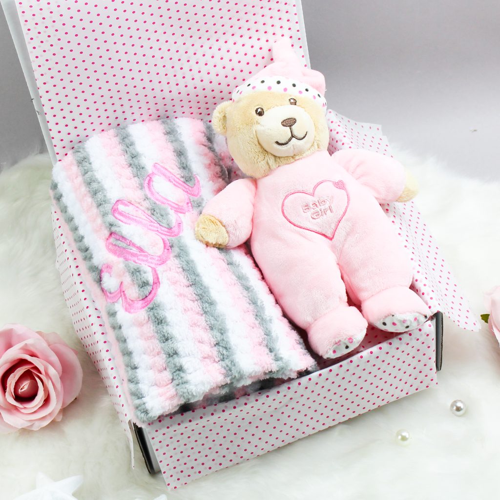 Pink teddy bear blanket best sale